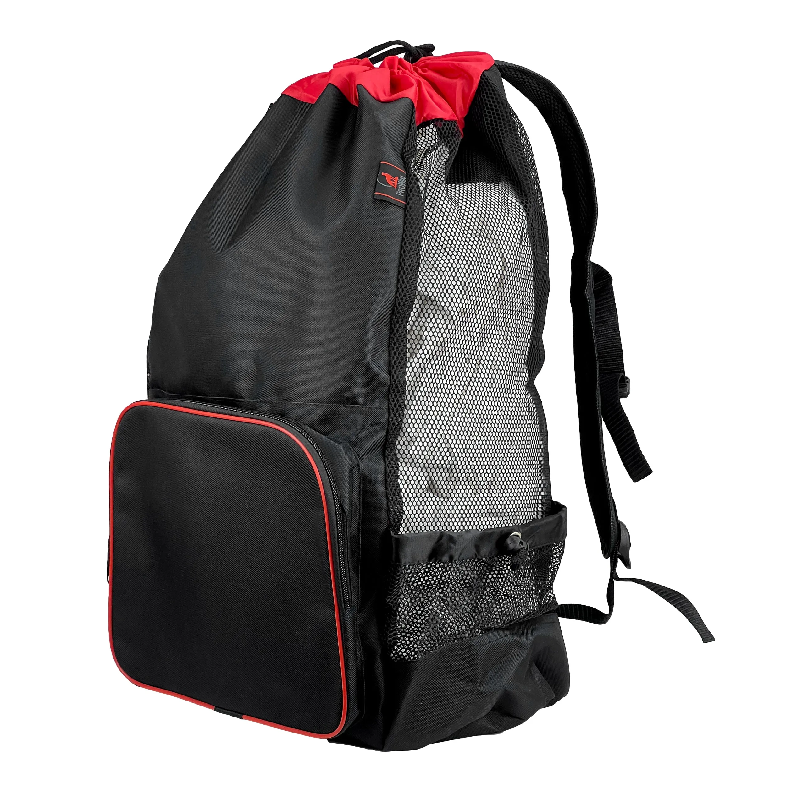 Varsity Backpack, Side Mesh, Black/Red