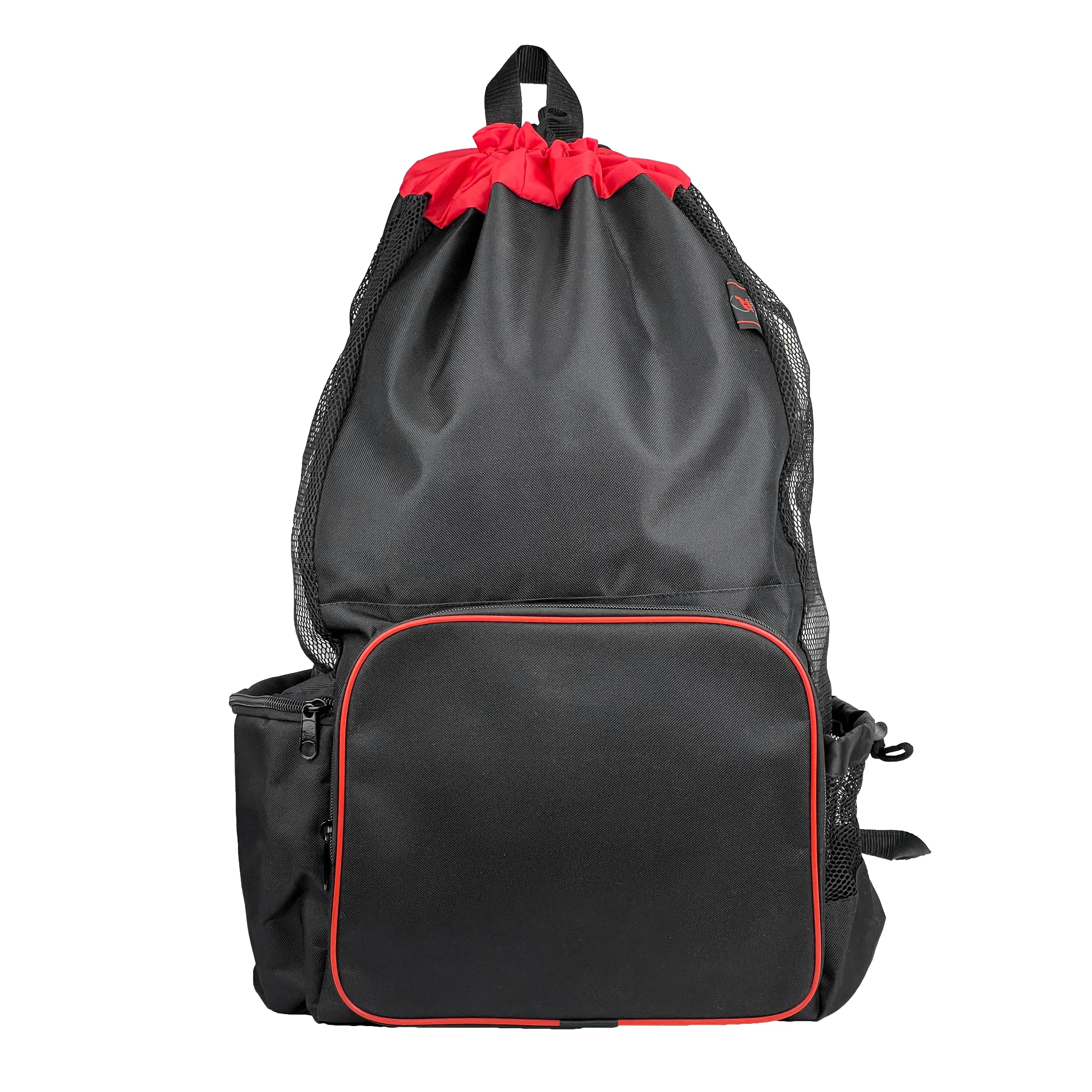 Varsity Backpack, Side Mesh, Black/Red