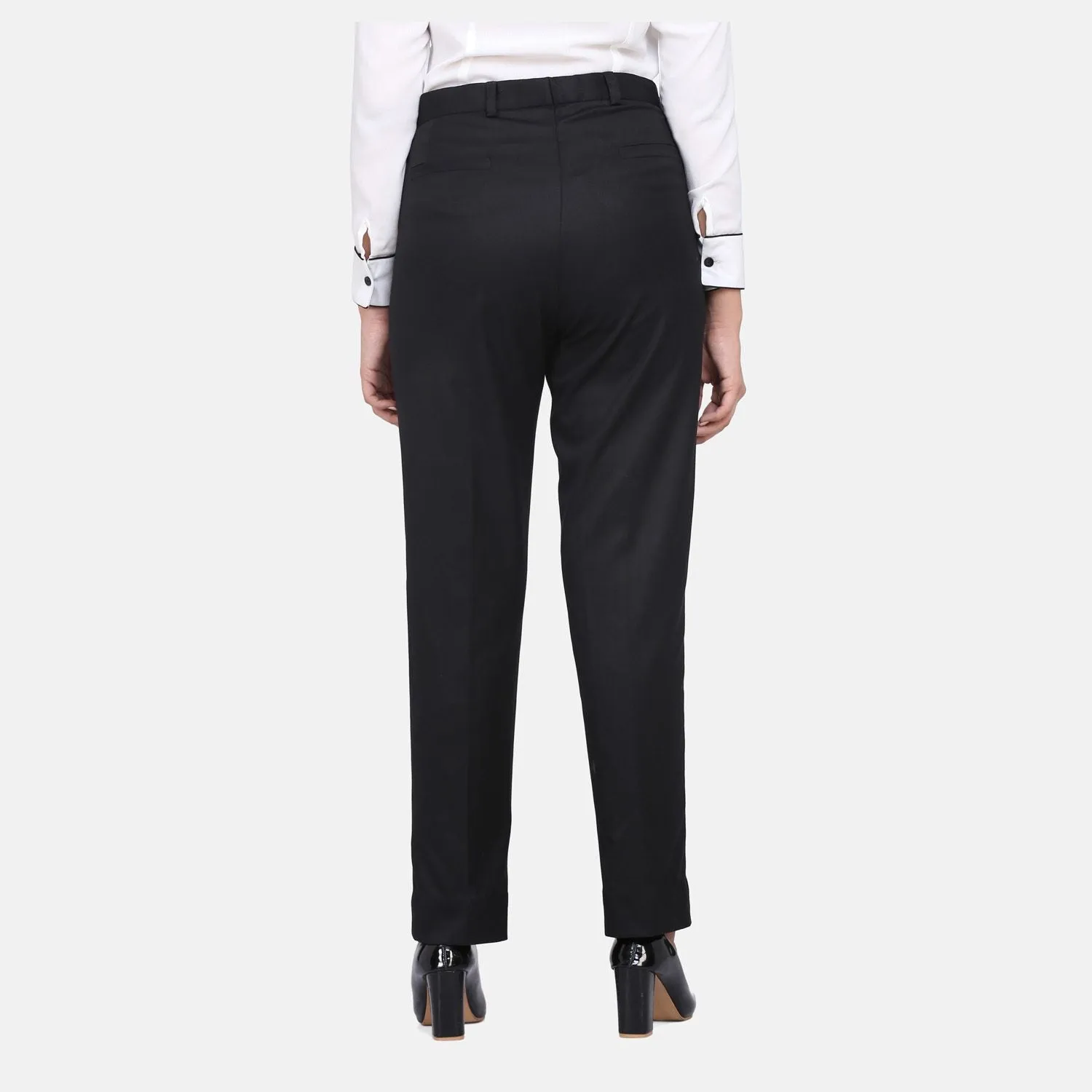 Women's Black Cotton Formal Trouser- PowerSutra