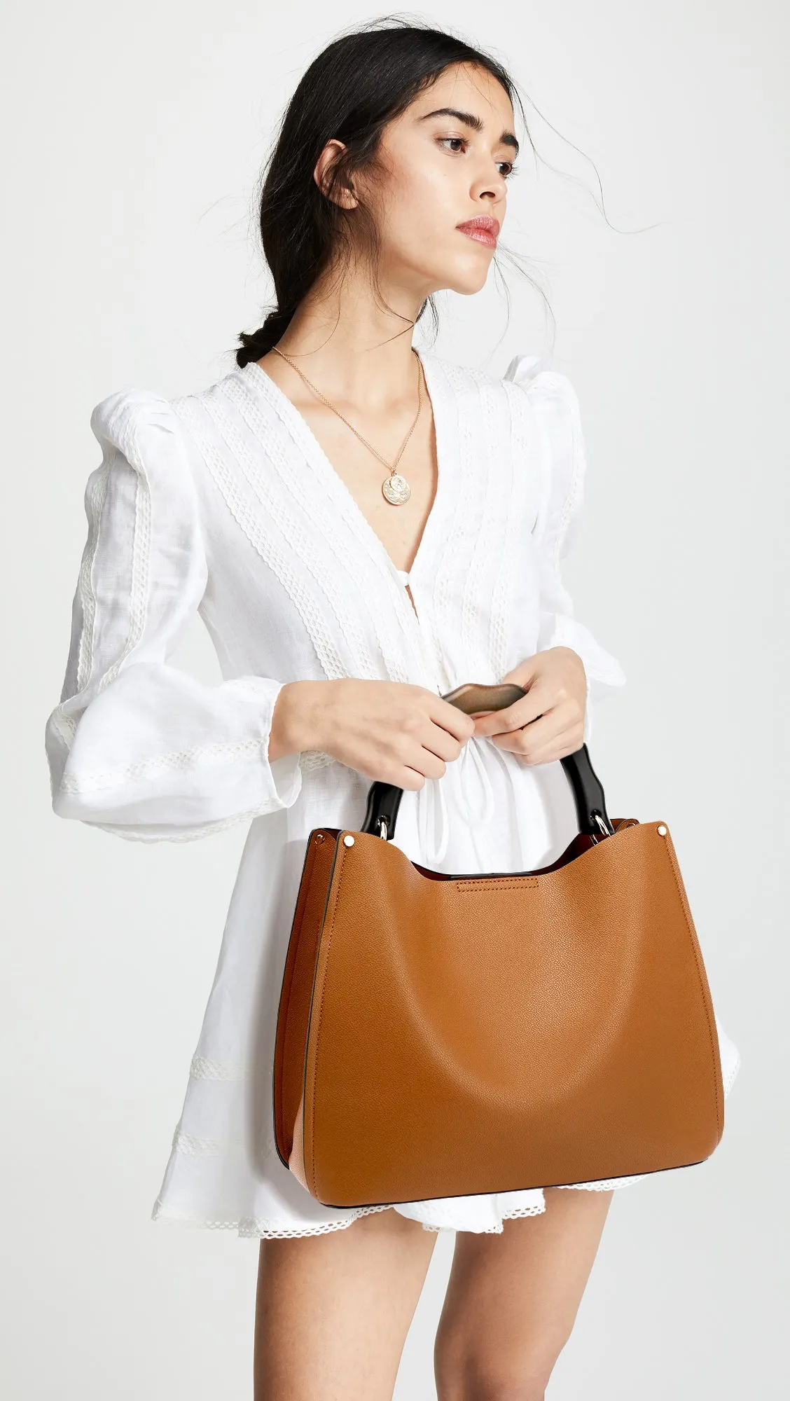 Wooden Handle Satchel