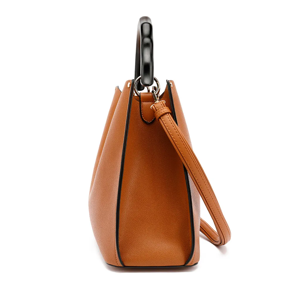 Wooden Handle Satchel