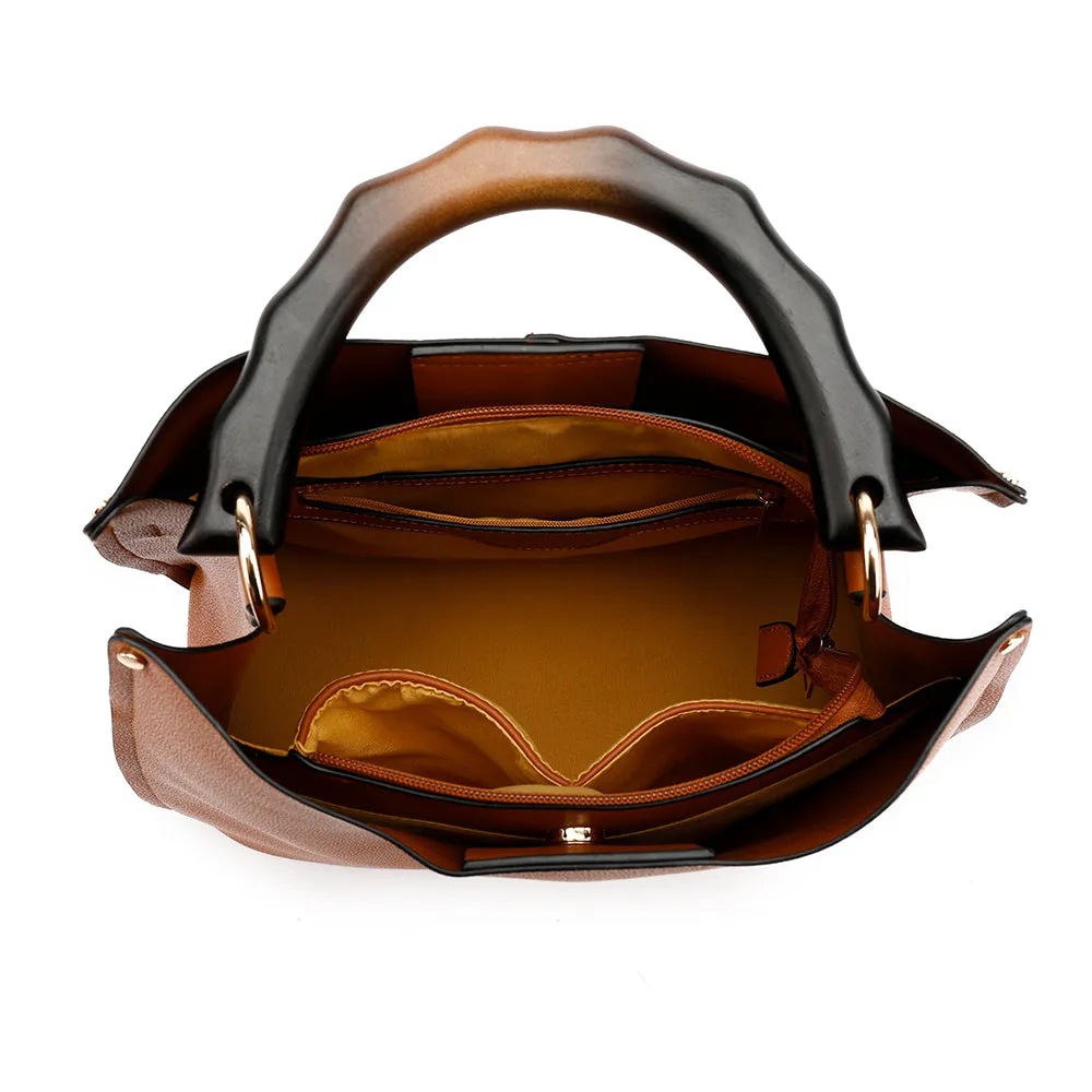 Wooden Handle Satchel
