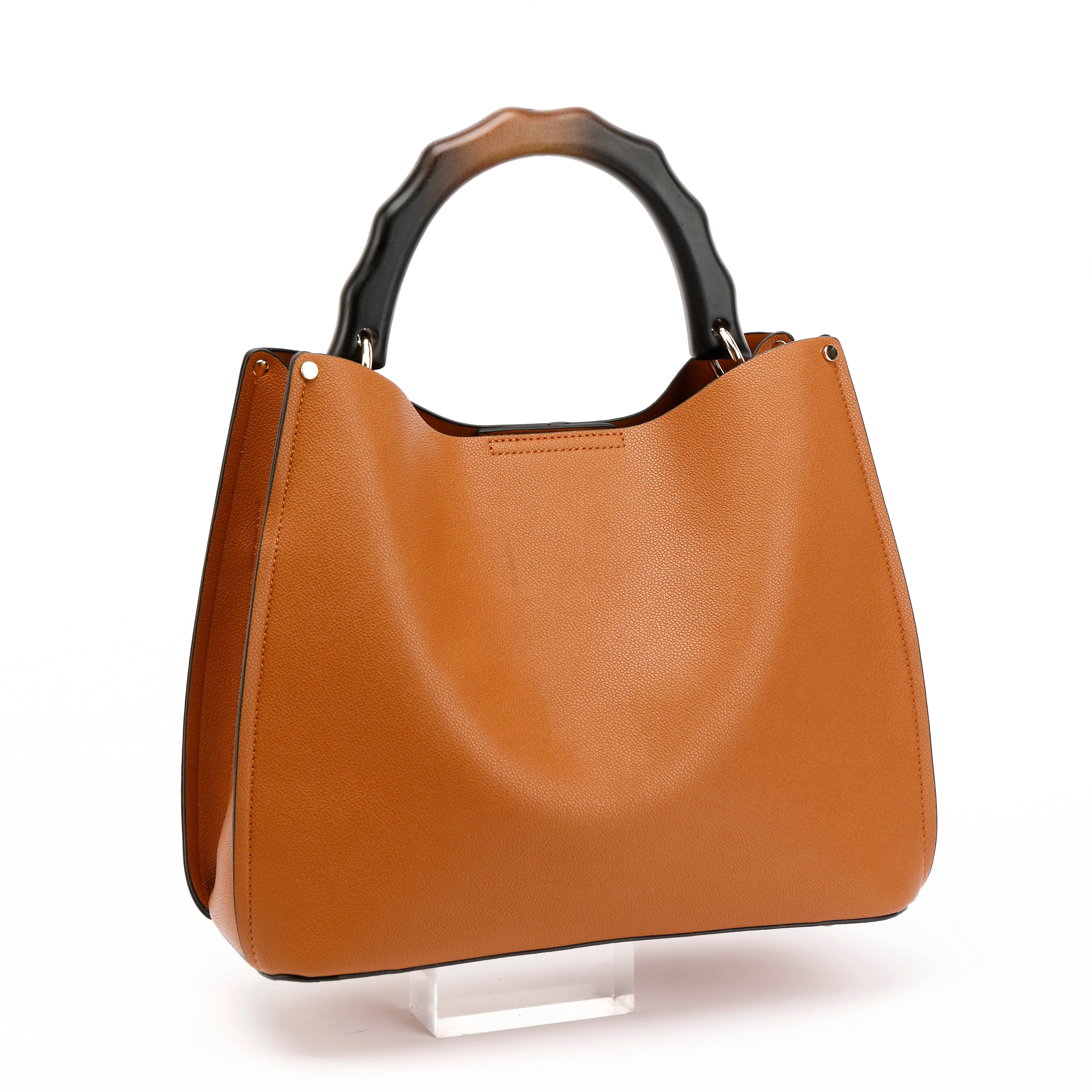 Wooden Handle Satchel