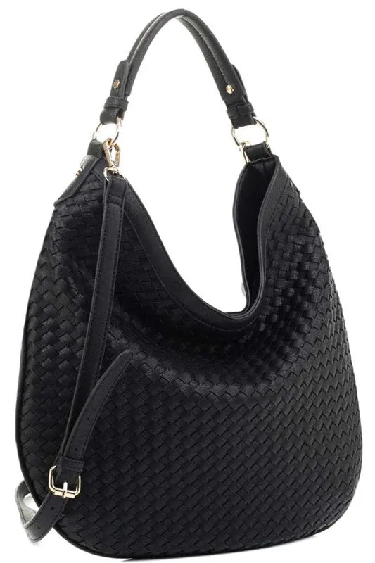 Woven 2-Way Hobo Bag
