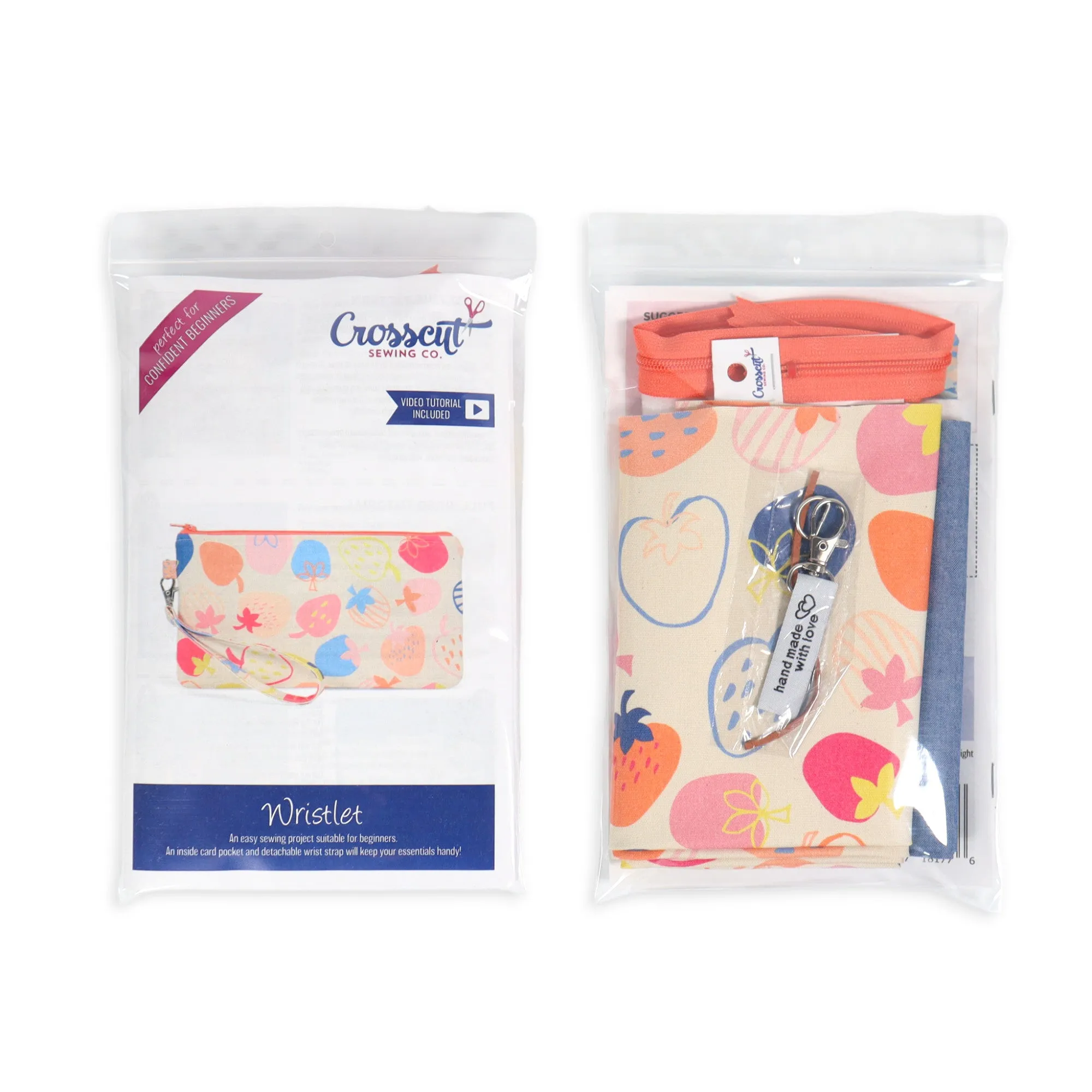 Wristlet Sewing Kit - Strawberry